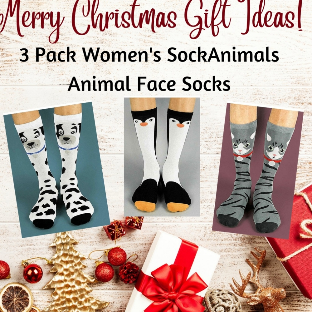 SOCKANIMALS 3 PAIR Animal Face Sock Set